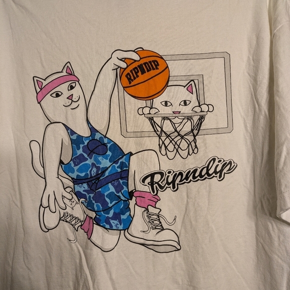 Ripndip White Cat Graphic T-Shirt Size Xl Pre-owned - Picture 3 of 6